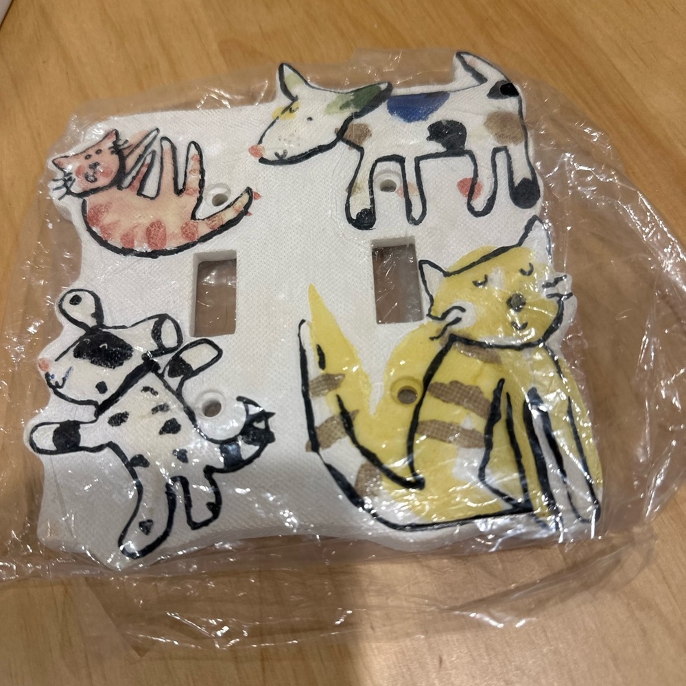 Vintage Cat and Dog Cartoon Art Bathroom Set - Picture 3 of 10
